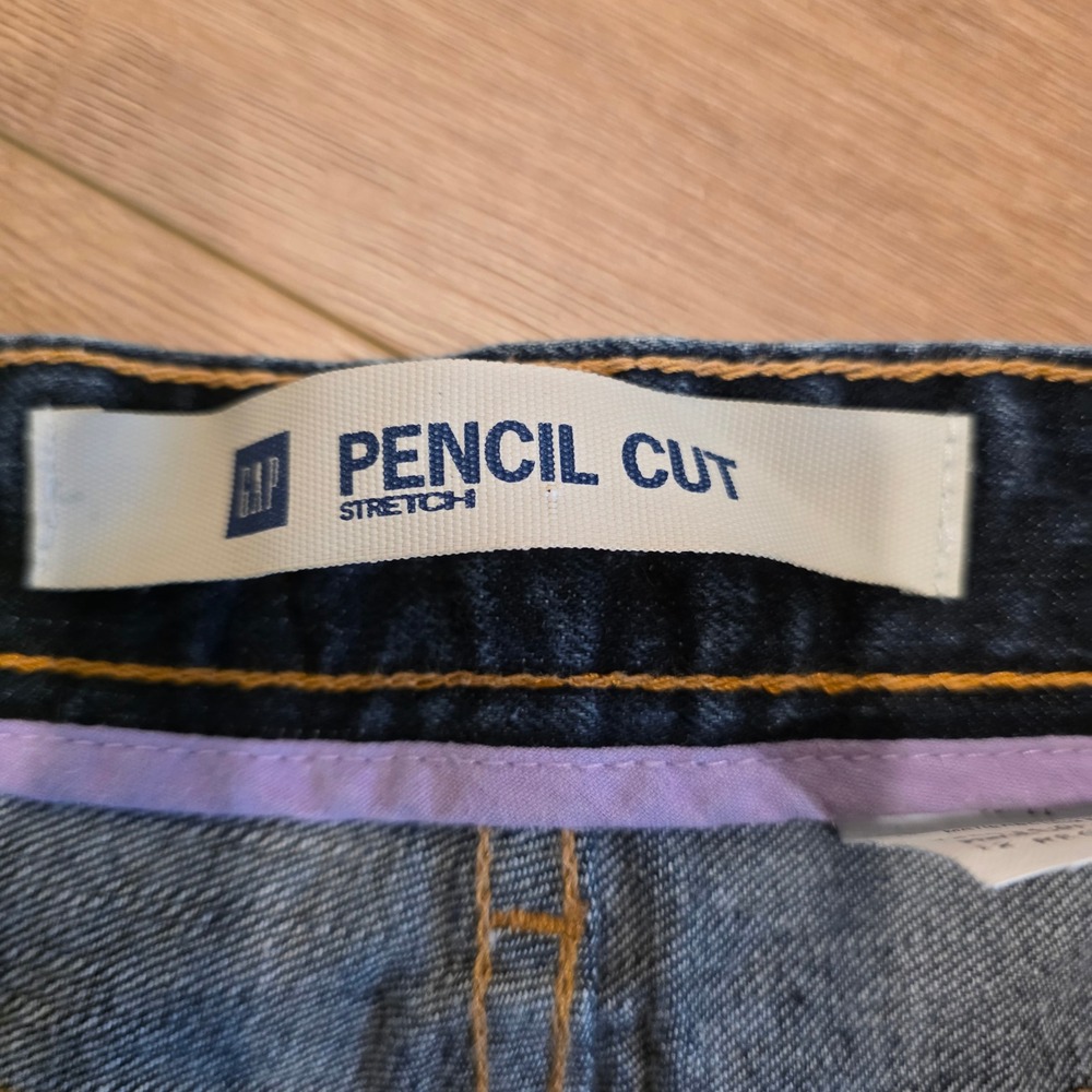 Gap Pencil Cut Stretch Jeans Womens 12 Reg Dark Wash Straight Leg Indigo Denim - Picture 2 of 10